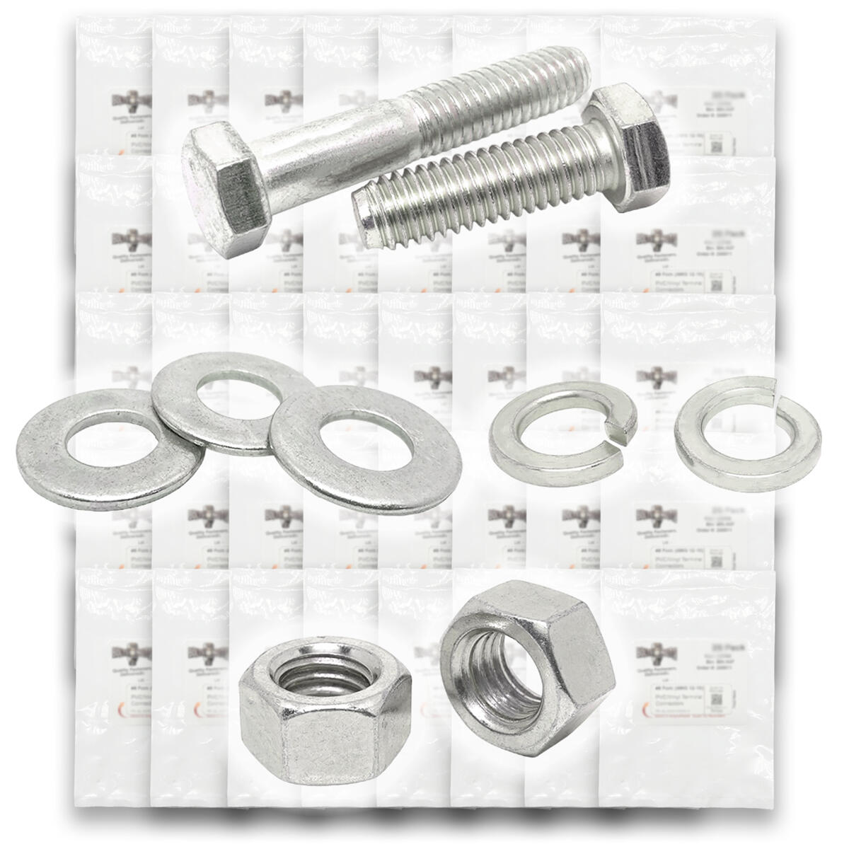 Inch 18-8 Stainless Hex Cap Screws, Hex Nuts, Flat & Lock Washers - 573 PCS