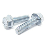 3/8-16x2" Grade 8 Serrated Hex Flange Bolts Zinc Clear